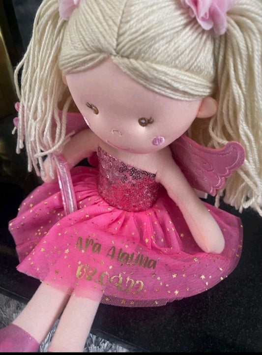 Personalized Fairy Doll – Custom Name Gift for Girls | Soft Pink Fairy Toy